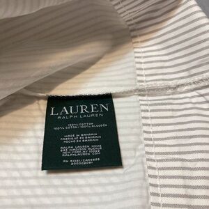Ralph Lauren White and Gray Striped Pillowcase Set of 2